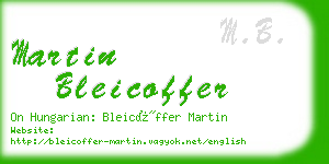 martin bleicoffer business card